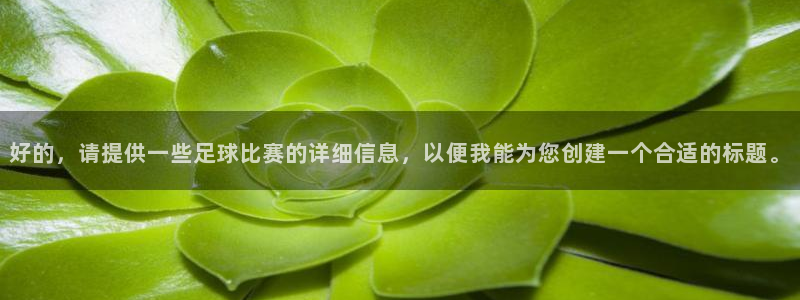 意昂体育app官方下载安装：好的，请提供一些足球比赛的详细信